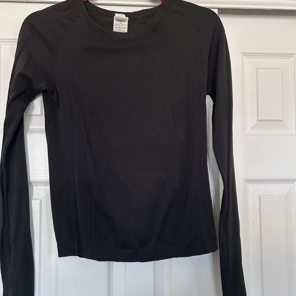 Old Navy Seamless Go-Dry Womens Long Sleeve Black Size Small